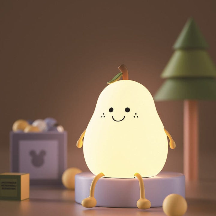 myhomenow.ch Kinder As shown / USB LED Pear Fruit Night Light USB Rechargeable Dimming Touch Silicone Table Lamp Bedroom Bedside Decoration Couple Gift Boby Light