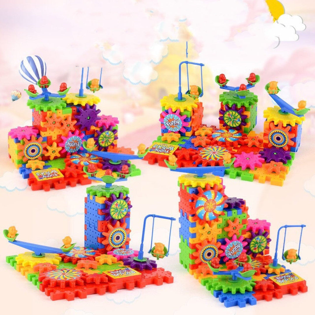 myhomenow.ch Kinder Colorful Electric Gears 3D Model Building Kits Plastic Brick Blocks Educational Toys for Kids