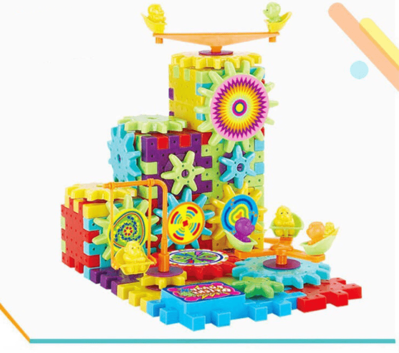 myhomenow.ch Kinder Colorful Electric Gears 3D Model Building Kits Plastic Brick Blocks Educational Toys for Kids