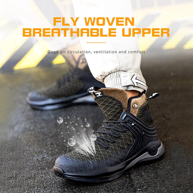 myhomenow.ch Kleidung High-top Safety Shoes Construction Protective Footwear Men Steel Toe Shoes Breathable Hiking Boots Puncture Proof Work Boots