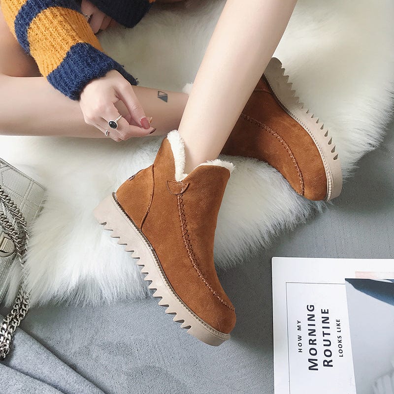 myhomenow.ch Kleidung Brown / 35 Plush cotton boots Martin boots