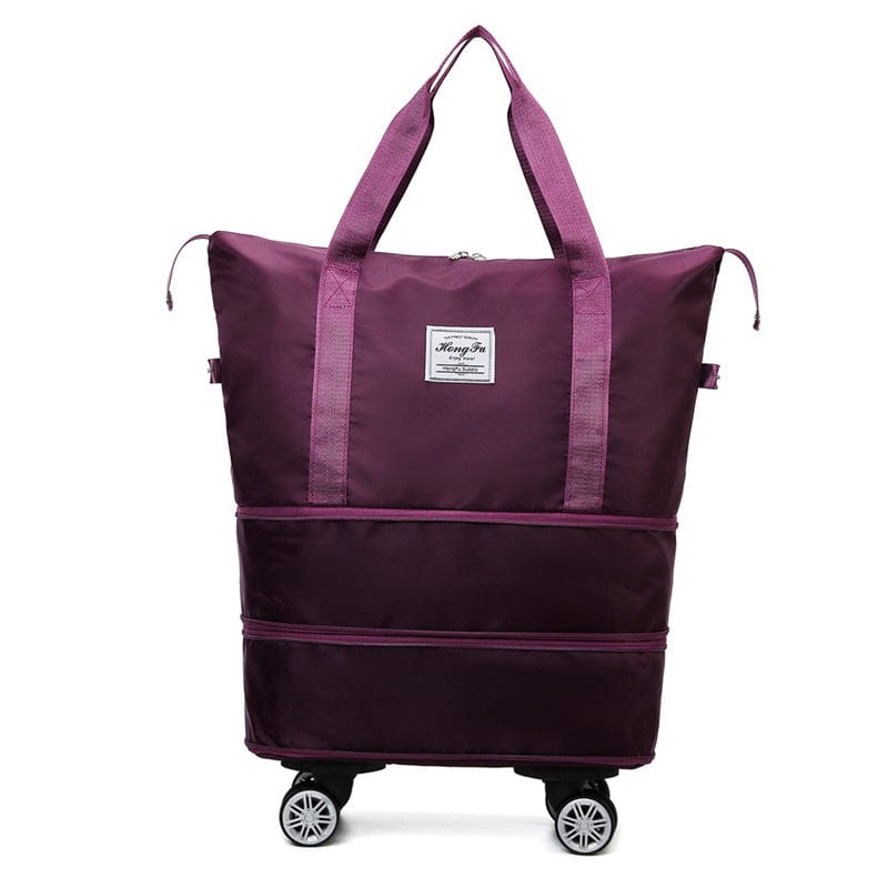 myhomenow.ch Kleidung Dark Purple New Universal Wheel Travel Bag With Double-layer Dry And Wet Separation Fitness Yoga Shoulser Bags Sports Fitness Large Capacity Handbag Women