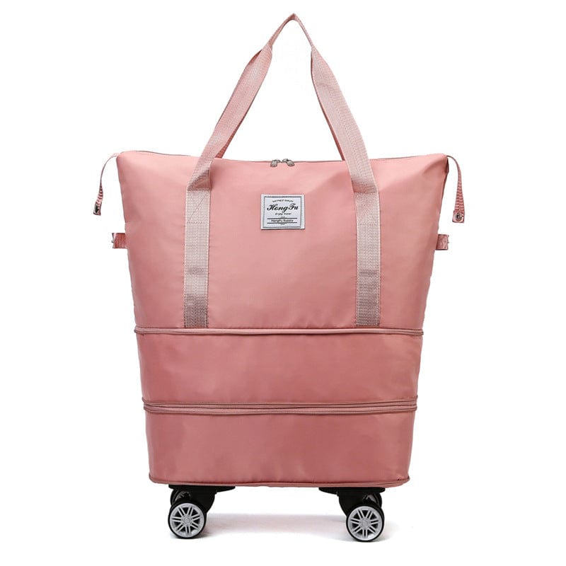 myhomenow.ch Kleidung Pink New Universal Wheel Travel Bag With Double-layer Dry And Wet Separation Fitness Yoga Shoulser Bags Sports Fitness Large Capacity Handbag Women