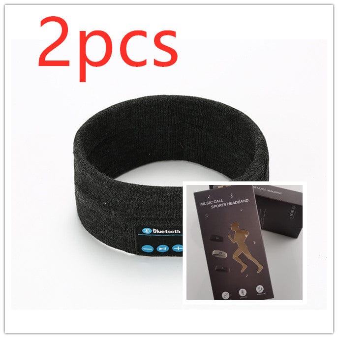 myhomenow.ch Sport 2pcs Dark Grey1 with box Wireless Bluetooth Headband Outdoor Fitness Yoga Headband