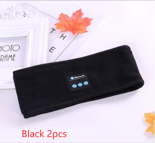 myhomenow.ch Sport Black 2pcs Wireless Bluetooth Headband Outdoor Fitness Yoga Headband